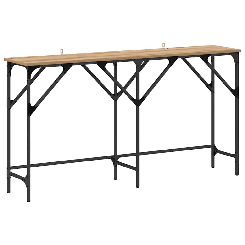 Masă de consolă stejar artizanal 140 x 29 x 75 cm Lemn compozit GartenMobel Dekor
