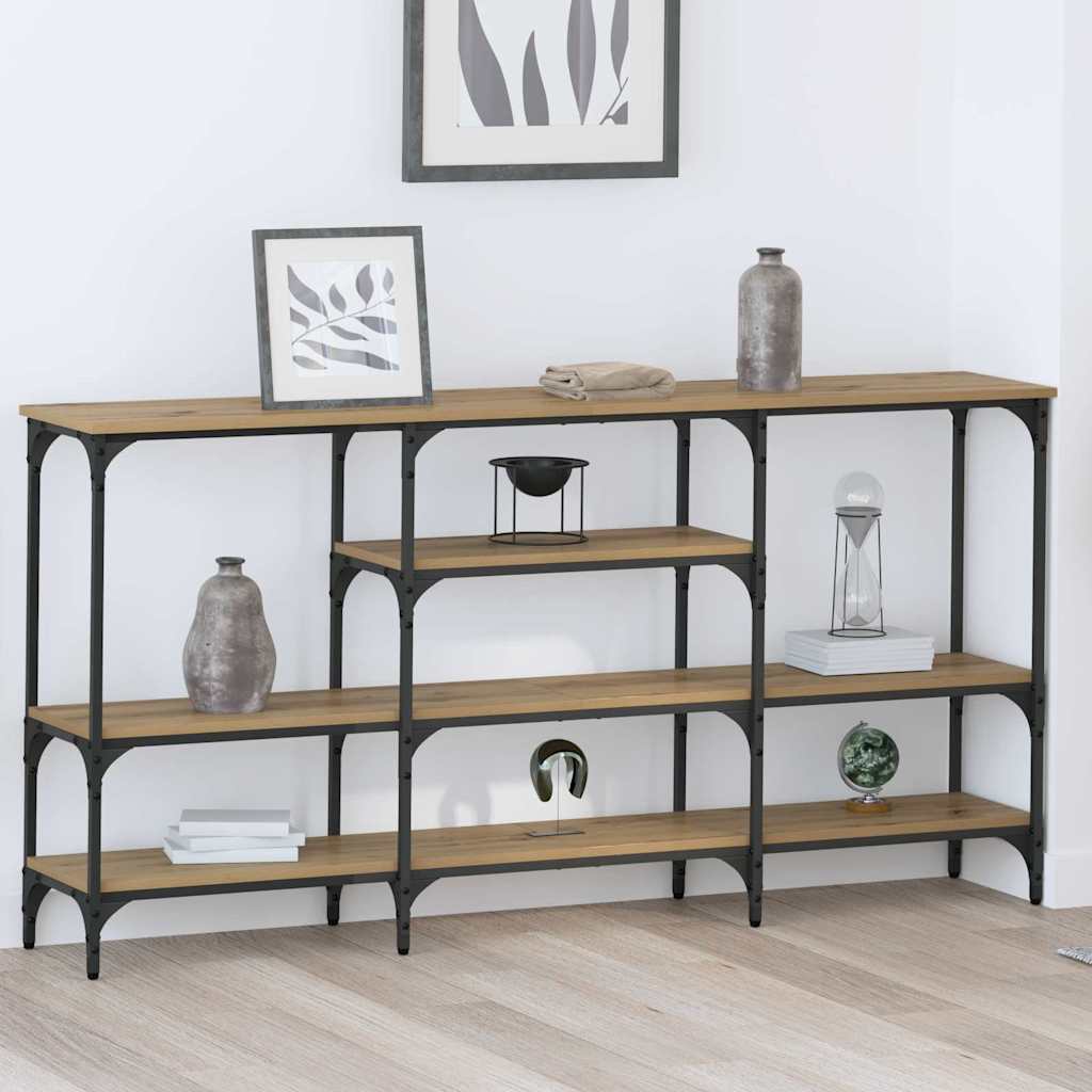 Masă de consolă stejar artizanal 160 x 29 x 80 cm Lemn compozit GartenMobel Dekor