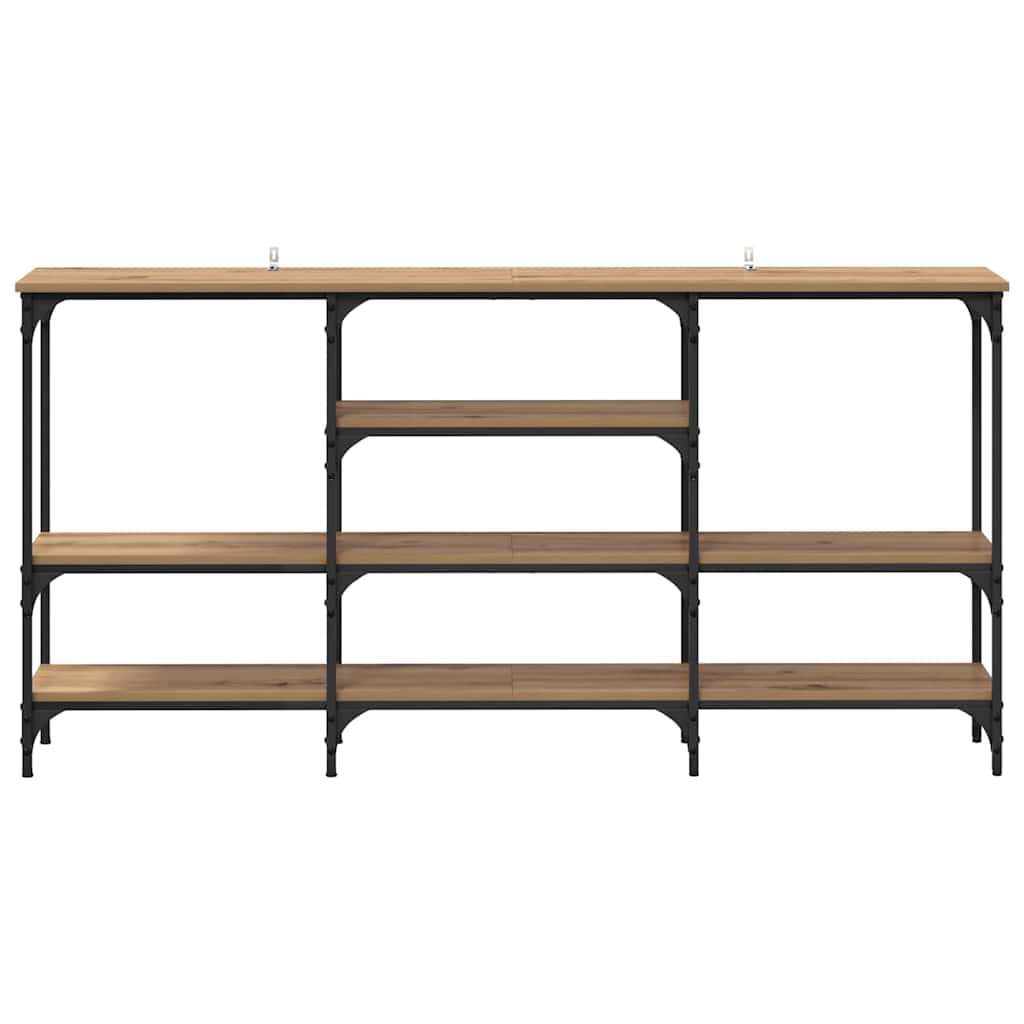 Masă de consolă stejar artizanal 160 x 29 x 80 cm Lemn compozit GartenMobel Dekor