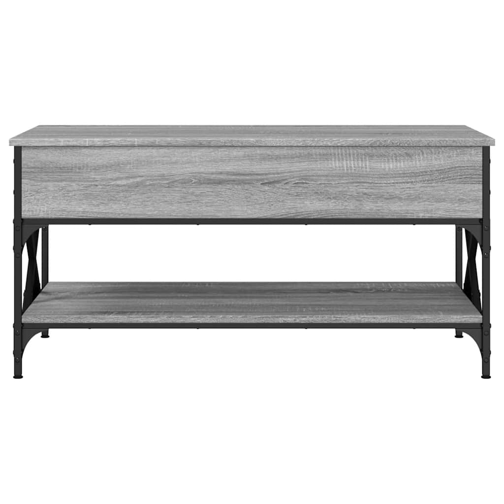 Măsuță de cafea gri sonoma 100x50x50 cm lemn prelucrat și metal GartenMobel Dekor