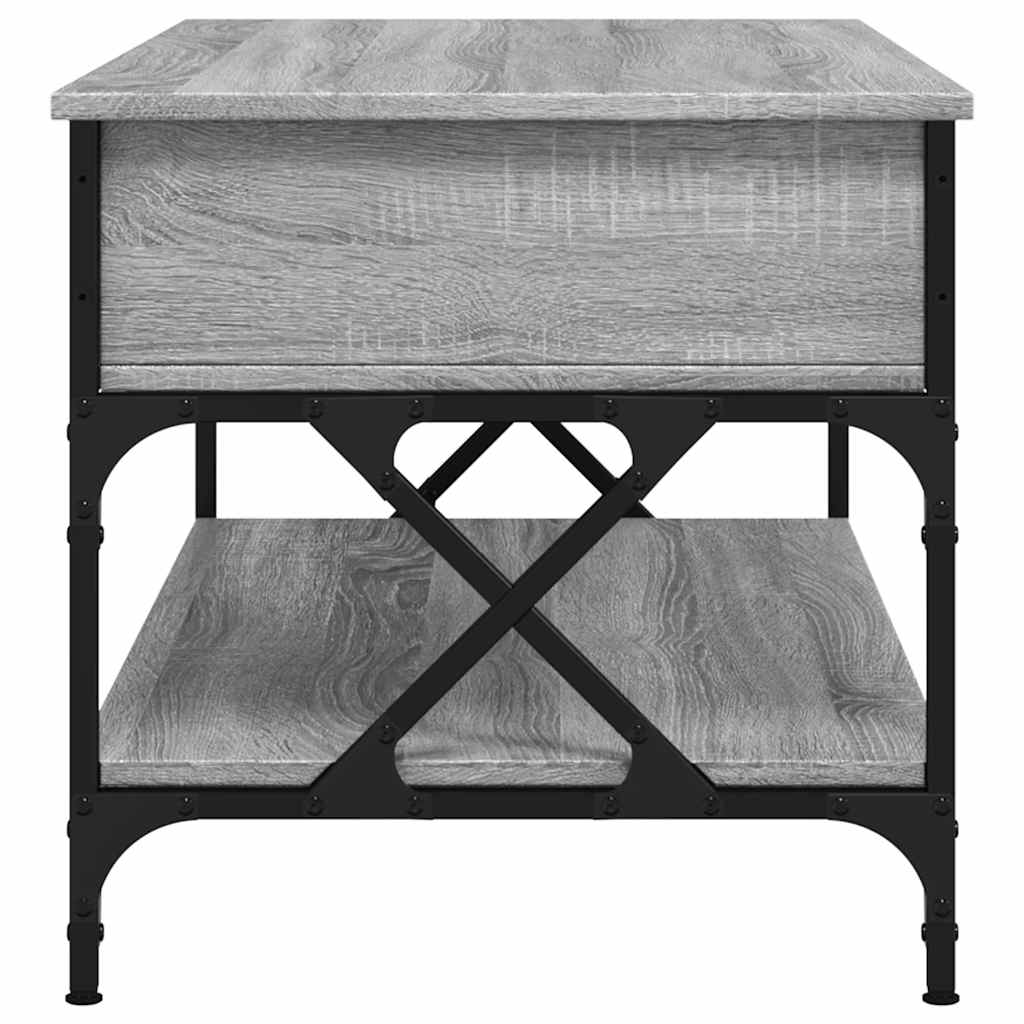 Măsuță de cafea gri sonoma 100x50x50 cm lemn prelucrat și metal GartenMobel Dekor