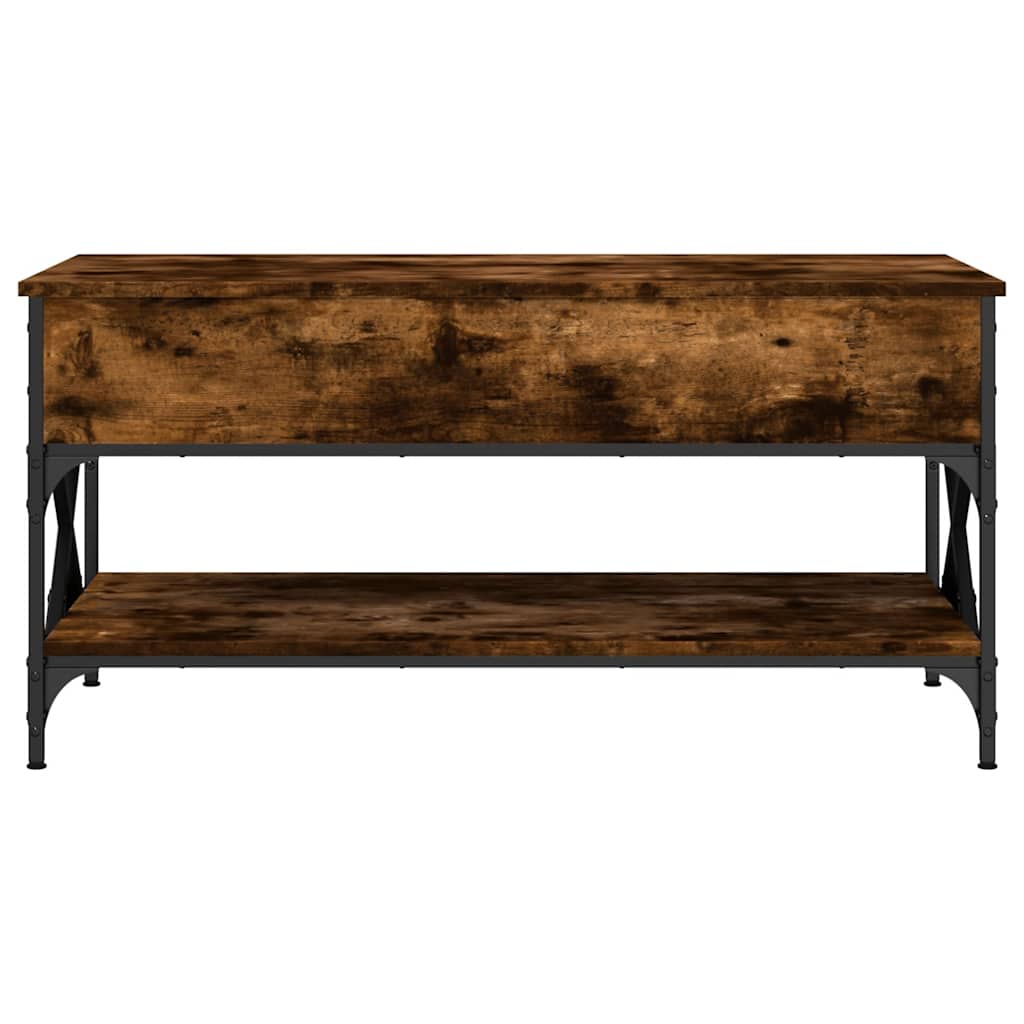 Măsuță de cafea stejar fumuriu 100x50x50cm lemn prelucrat/metal GartenMobel Dekor
