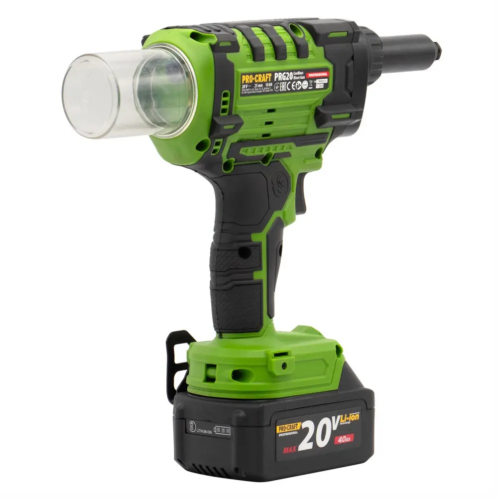 Masina de nituit nituri-pop cu 2 acumulatori 2 Ah si incarcator PROCRAFT PRG20 Innovative ReliableTools