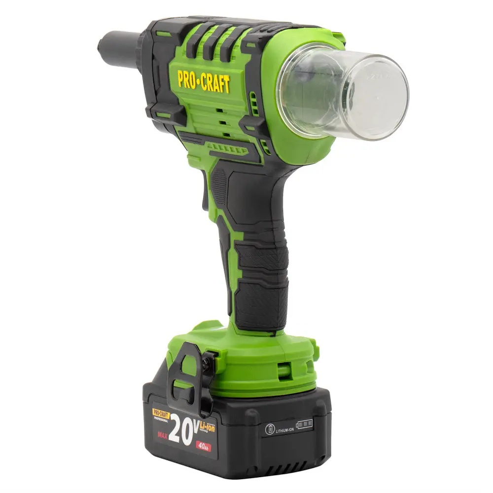 Masina de nituit nituri-pop cu 2 acumulatori 2 Ah si incarcator PROCRAFT PRG20 Innovative ReliableTools