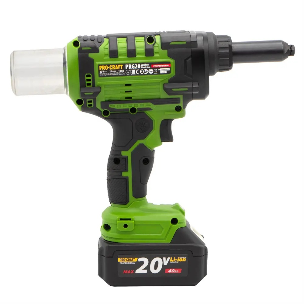 Masina de nituit nituri-pop cu 2 acumulatori 2 Ah si incarcator PROCRAFT PRG20 Innovative ReliableTools