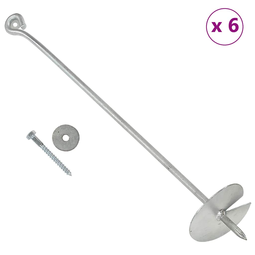 Ancore sol, 6 buc., 10 x 60 cm, metal galvanizat GartenMobel Dekor