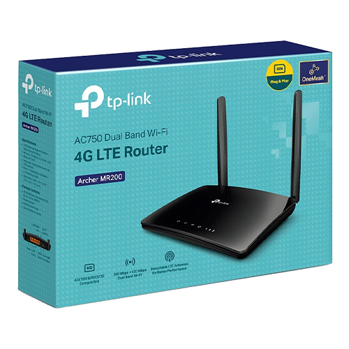 Router 3G / 4G LTE Wireleess TP-LINK Archer MR200 Slot Micro SIM - TP-LINK ArcherMR200 SafetyGuard Surveillance