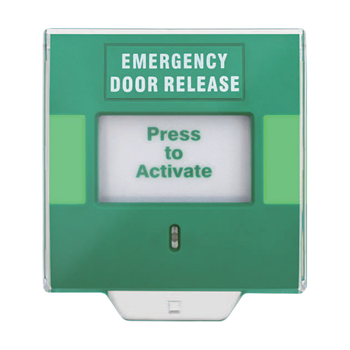 Buton aplicabil din plastic pentru iesire de urgenta, LED, buzzer (TEXT) CSB-802 SafetyGuard Surveillance