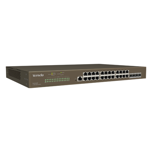 Switch 24 porturi Gigabit, 4 porturi SFP Gigabit, Management - TENDA TND-TEG5328F SafetyGuard Surveillance
