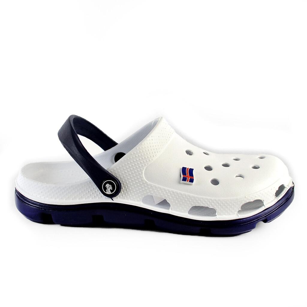 Papuci/saboti, clogs, pentru barbati, spuma EVA, alb si albastru inchis, marimea 41, Jose Amorales GartenVIP DiyLine