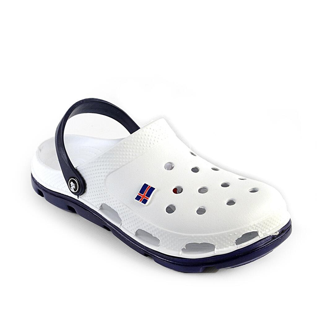 Papuci/saboti, clogs, pentru barbati, spuma EVA, alb si albastru inchis, marimea 44, Jose Amorales GartenVIP DiyLine