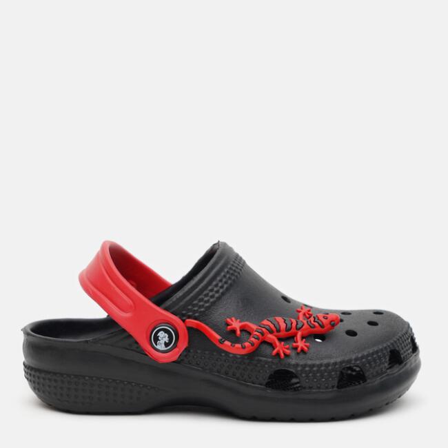 Papuci/saboti, clogs, pentru copii, spuma EVA, negru si rosu, marimea 24, Jose Amorales GartenVIP DiyLine