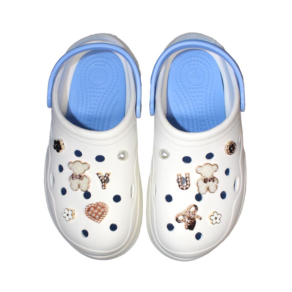 Papuci/saboti, clogs, pentru femei, spuma EVA, alb si albastru, marimea 40, Jose Amorales GartenVIP DiyLine