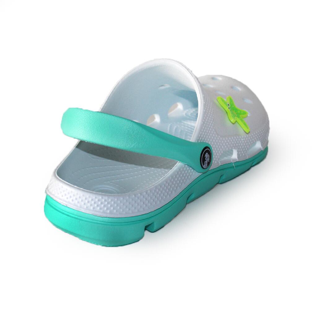 Papuci/saboti, clogs, pentru femei, spuma EVA, alb si turcoaz, marimea 36, Jose Amorales GartenVIP DiyLine