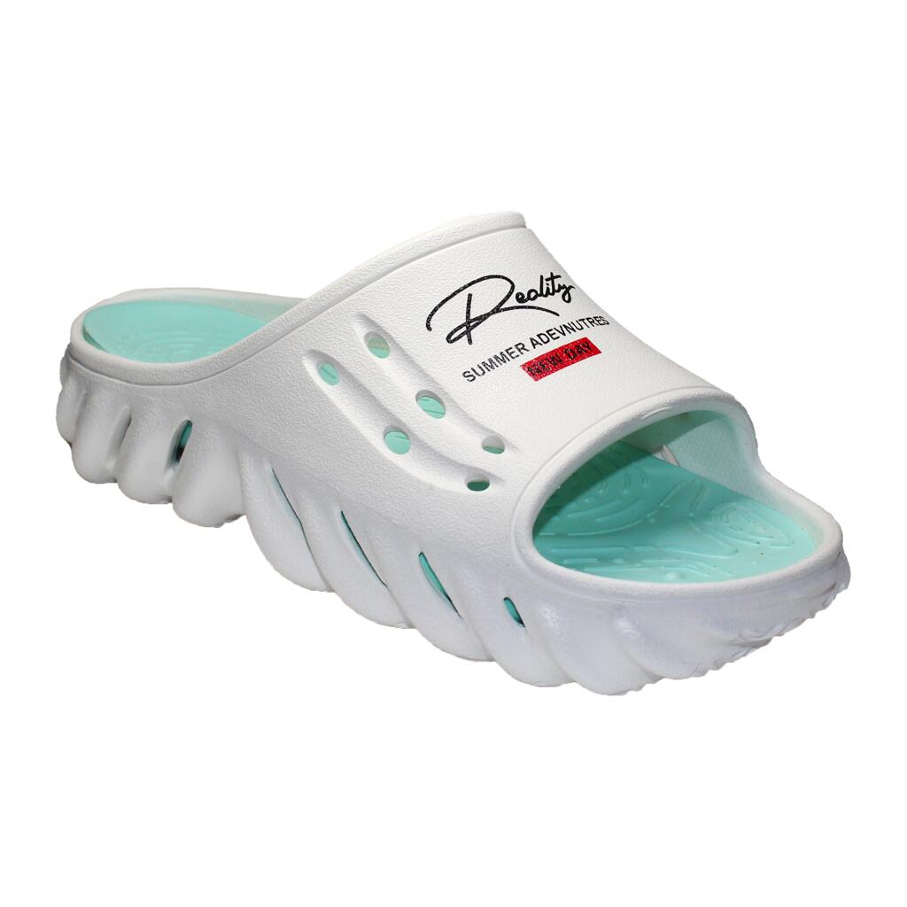 Papuci/slapi pentru femei, spuma EVA, alb si turcoaz, marimea 36, Jose Amorales GartenVIP DiyLine