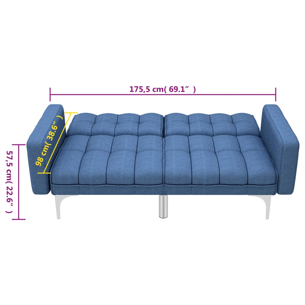 Canapea extensibilă, albastru, material textil GartenMobel Dekor
