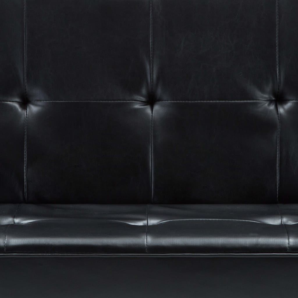 Canapea extensibilă, piele artificială, negru GartenMobel Dekor