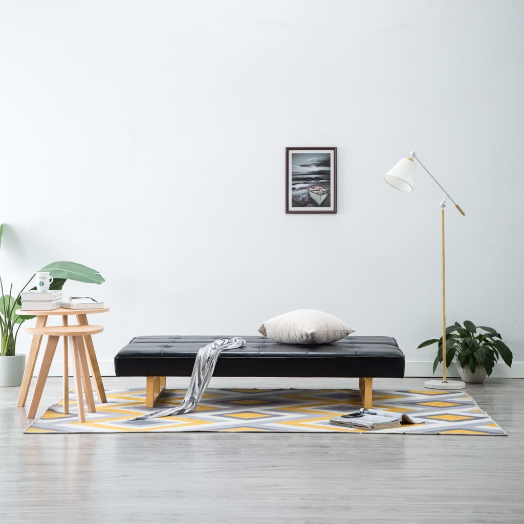 Canapea extensibilă, piele artificială, negru GartenMobel Dekor