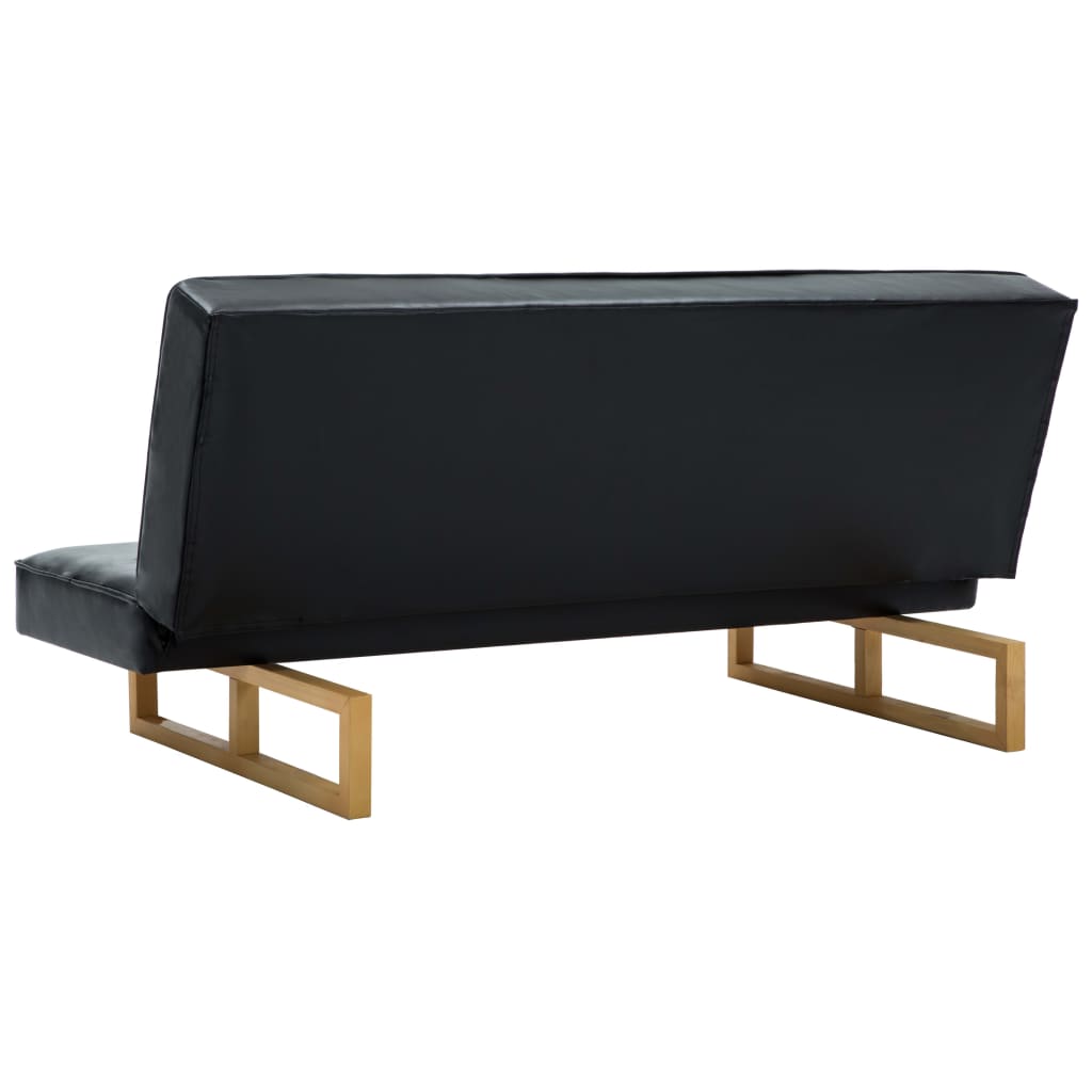 Canapea extensibilă, piele artificială, negru GartenMobel Dekor