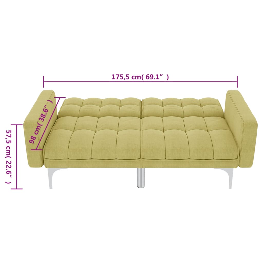 Canapea extensibilă, verde, material textil GartenMobel Dekor