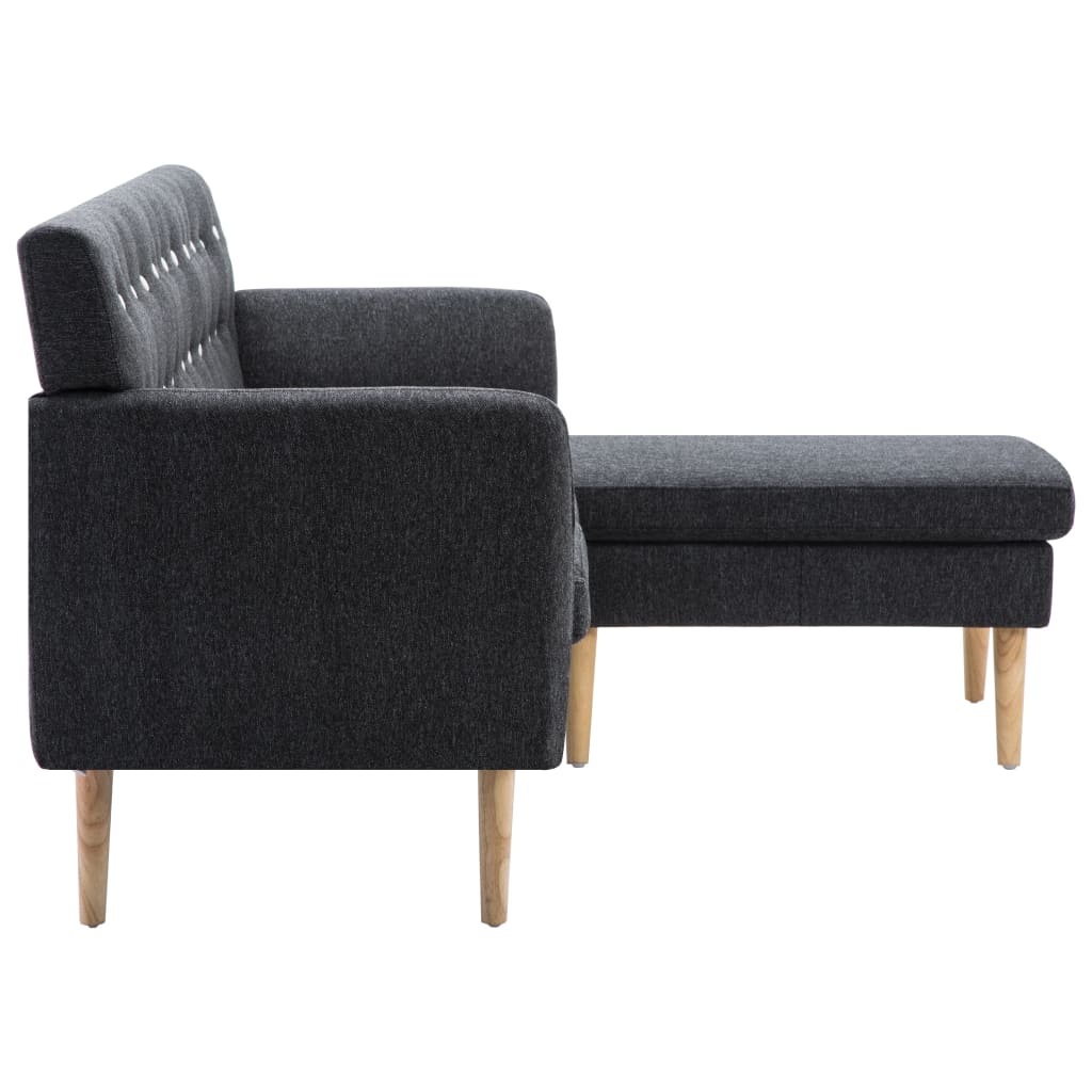 Canapea formă L, material textil, 171,5x138x81,5 cm, gri închis GartenMobel Dekor