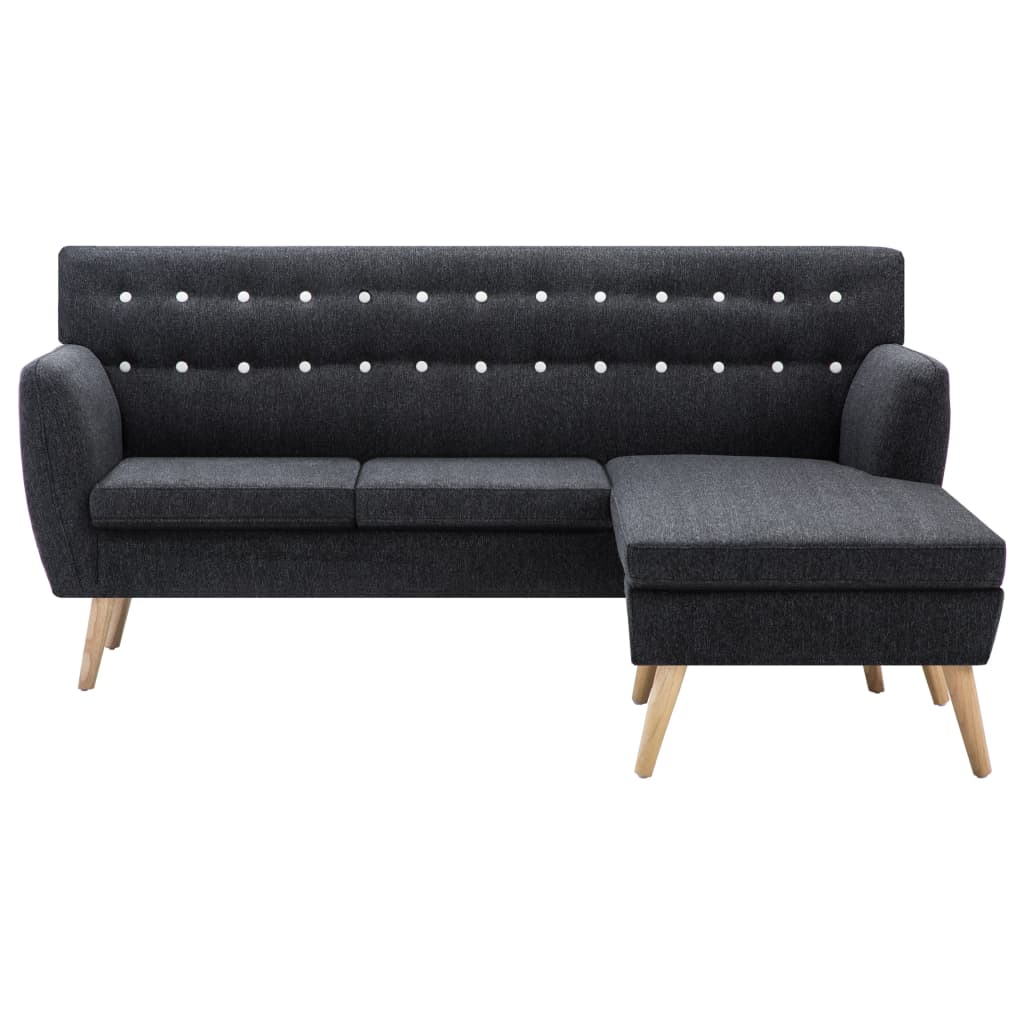 Canapea formă L, material textil, 171,5x138x81,5 cm, gri închis GartenMobel Dekor