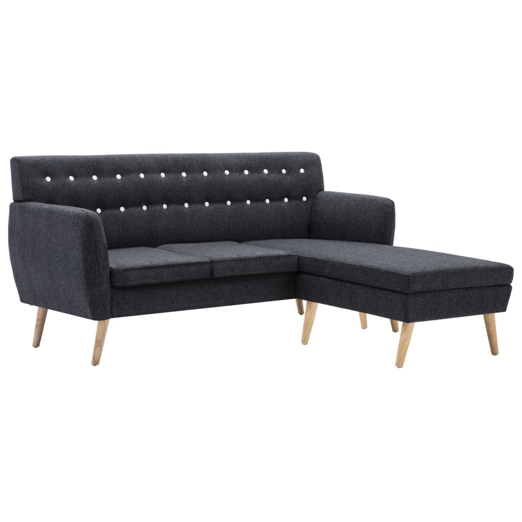 Canapea formă L, material textil, 171,5x138x81,5 cm, gri închis GartenMobel Dekor