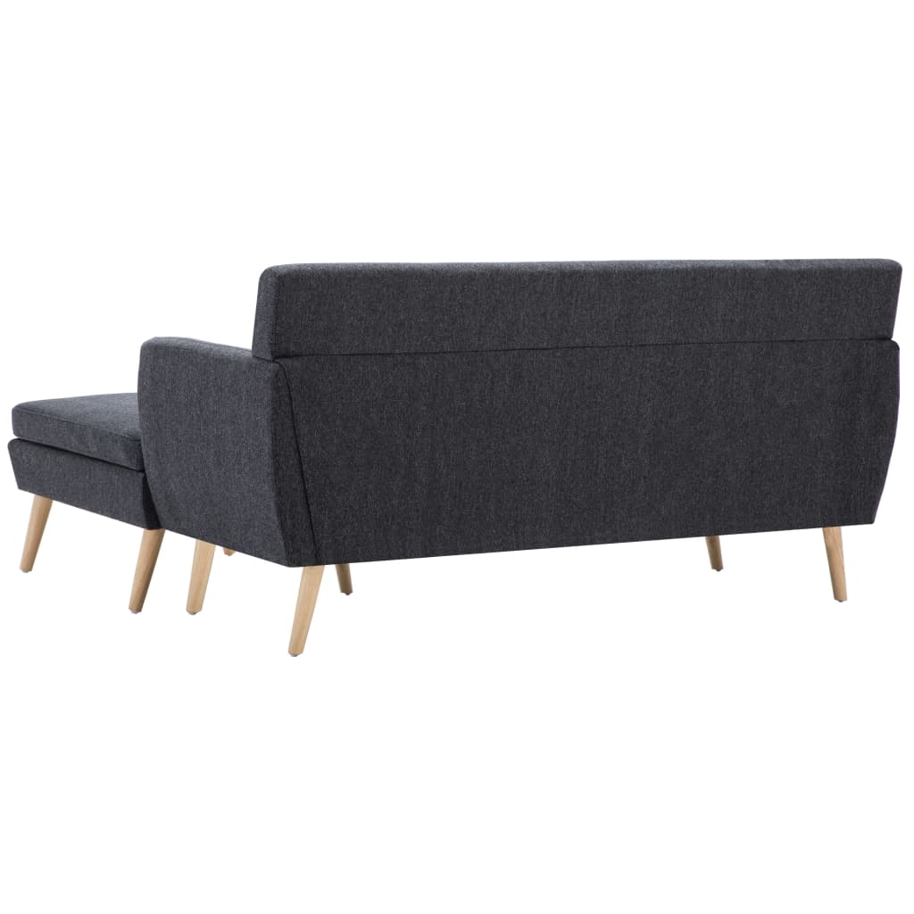 Canapea formă L, material textil, 171,5x138x81,5 cm, gri închis GartenMobel Dekor