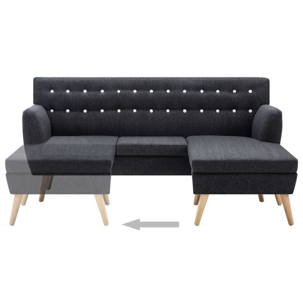 Canapea formă L, material textil, 171,5x138x81,5 cm, gri închis GartenMobel Dekor