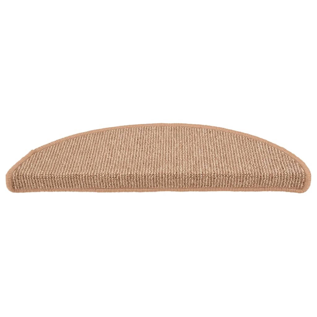 Covorașe pentru scări, 15 buc., 56x17x3 cm, maro deschis, semirotunde GartenMobel Dekor