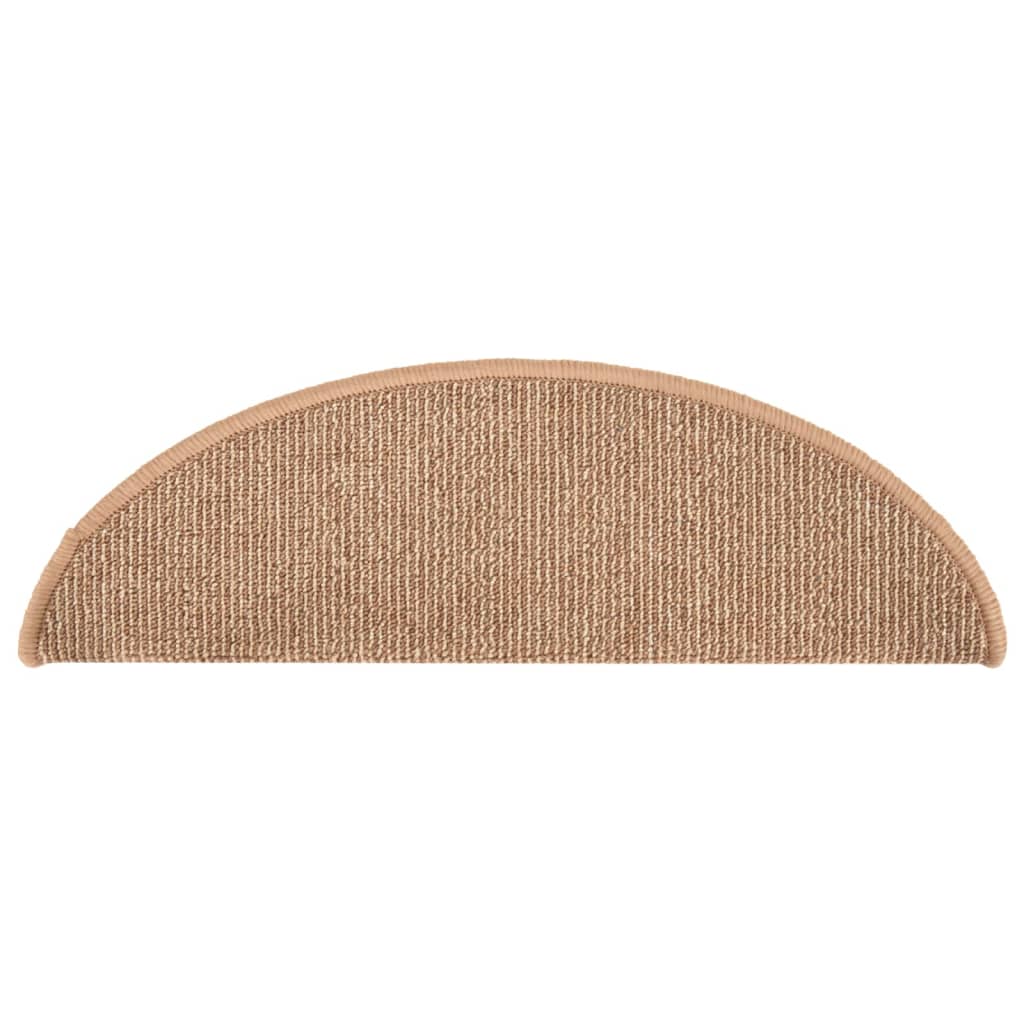 Covorașe pentru scări, 15 buc., 56x17x3 cm, maro deschis, semirotunde GartenMobel Dekor