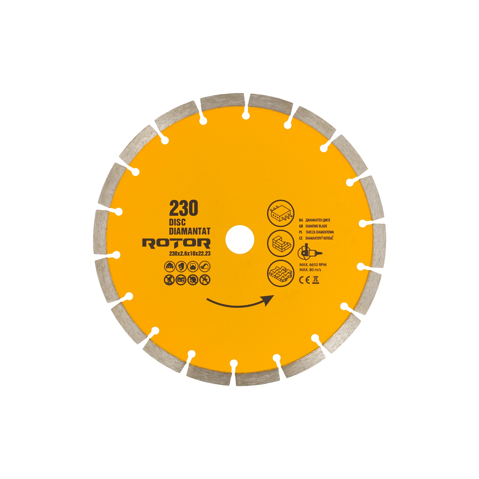 DISC DIAMANTAT 230x2.6x10x22.23 Segmentat Rotor Innovative ReliableTools
