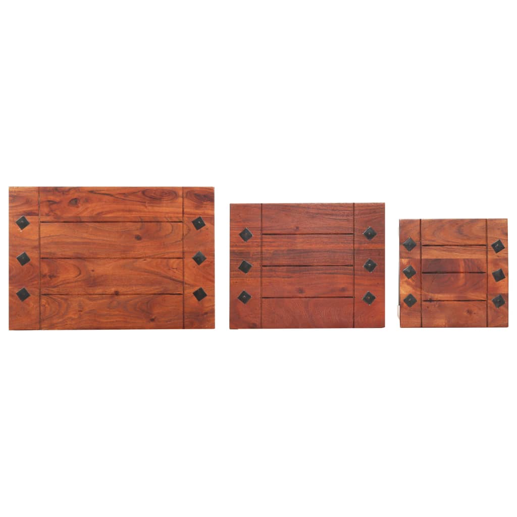 Mese suprapuse, 3 buc., lemn masiv de acacia GartenMobel Dekor