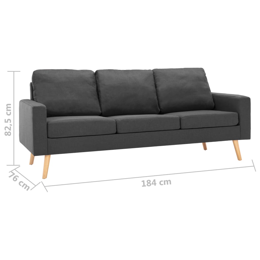 Canapea cu 3 locuri, gri închis, material textil GartenMobel Dekor