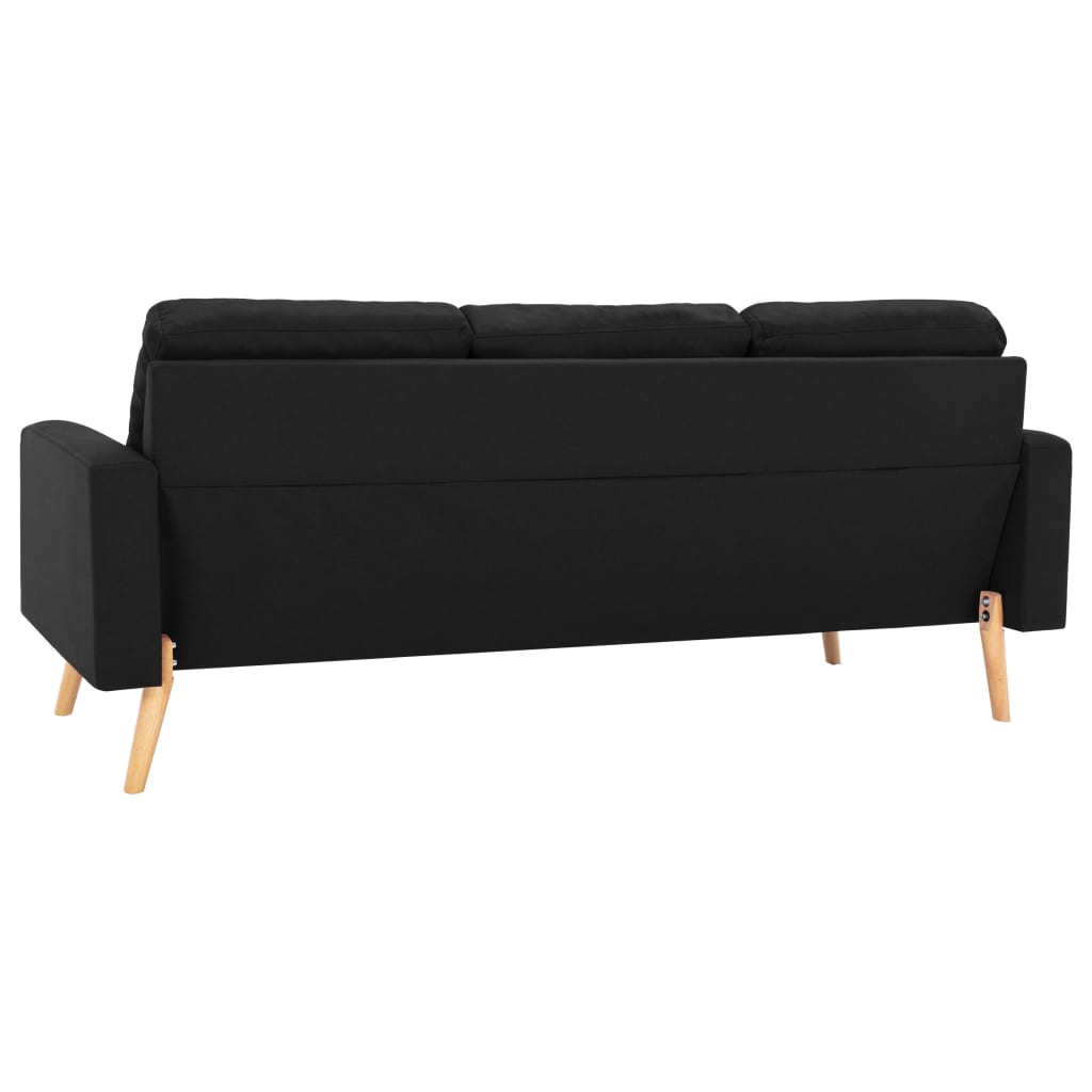 Canapea cu 3 locuri, negru, material textil GartenMobel Dekor