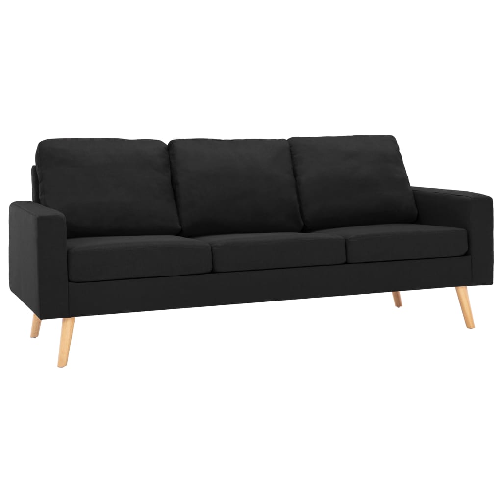 Canapea cu 3 locuri, negru, material textil GartenMobel Dekor
