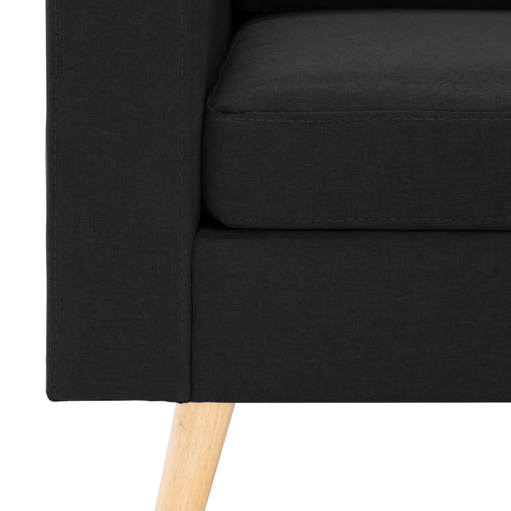 Canapea cu 3 locuri, negru, material textil GartenMobel Dekor