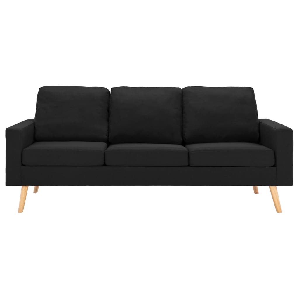 Canapea cu 3 locuri, negru, material textil GartenMobel Dekor