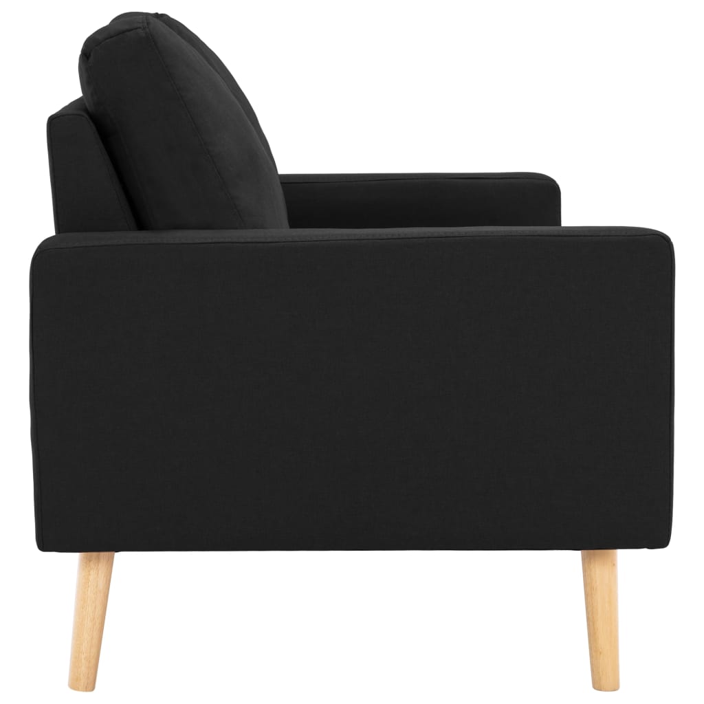 Canapea cu 3 locuri, negru, material textil GartenMobel Dekor