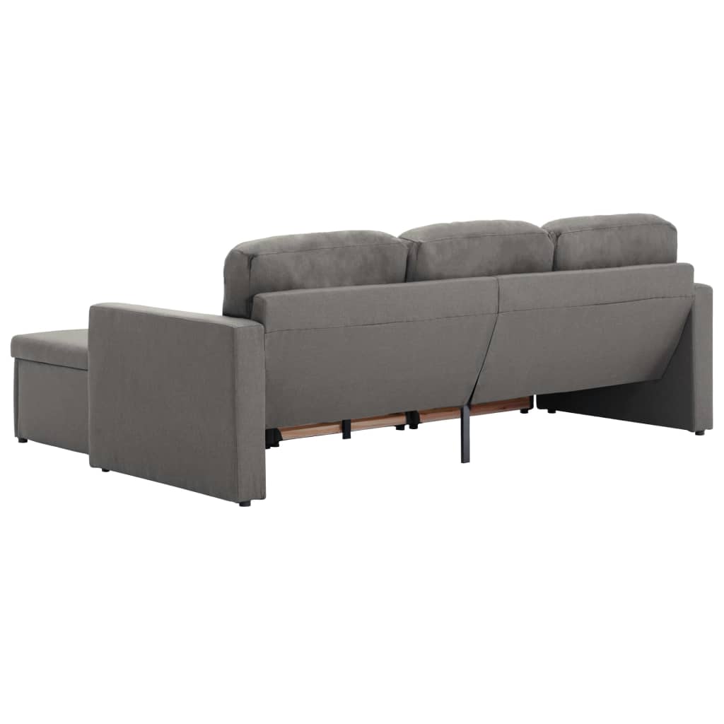 Canapea extensibilă modulară, 3 locuri, gri taupe, textil GartenMobel Dekor
