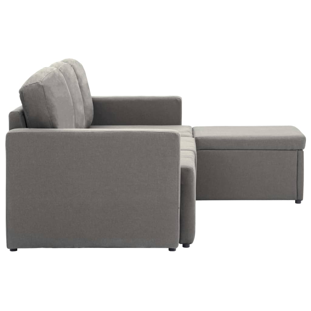 Canapea extensibilă modulară, 3 locuri, gri taupe, textil GartenMobel Dekor
