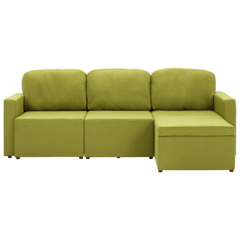 Canapea extensibilă modulară, 3 locuri, verde, material textil GartenMobel Dekor