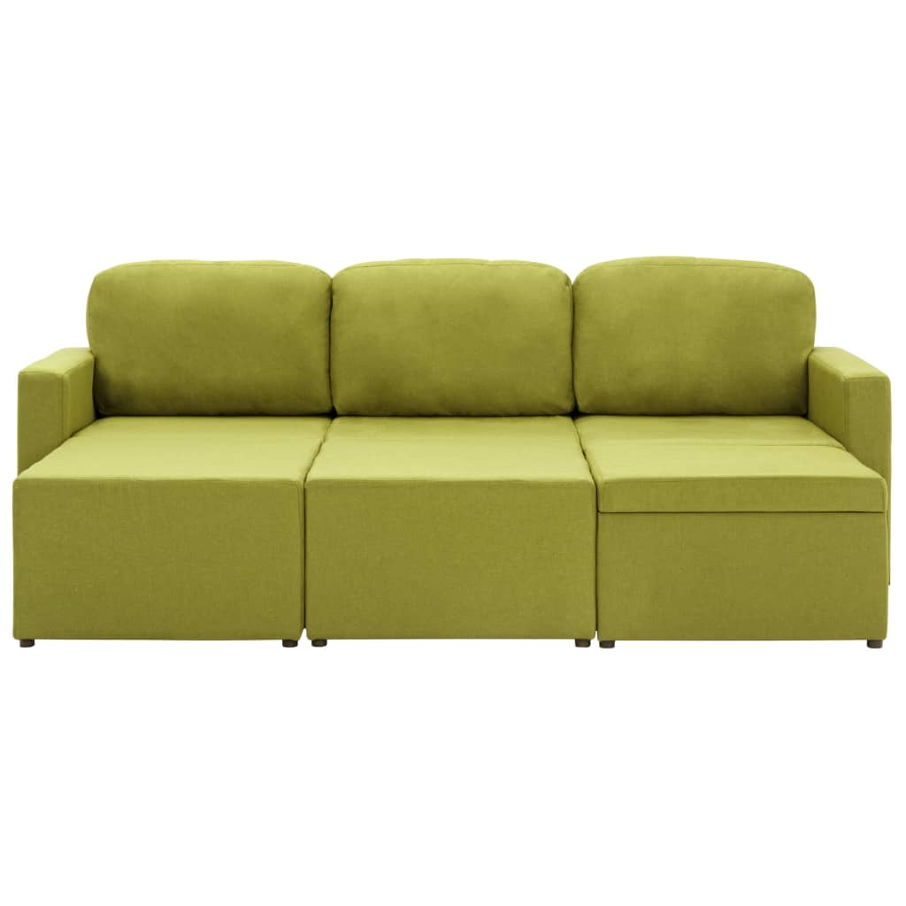 Canapea extensibilă modulară, 3 locuri, verde, material textil GartenMobel Dekor