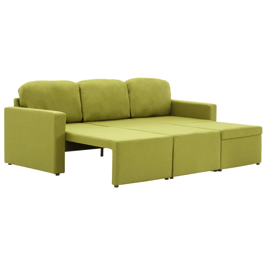 Canapea extensibilă modulară, 3 locuri, verde, material textil GartenMobel Dekor