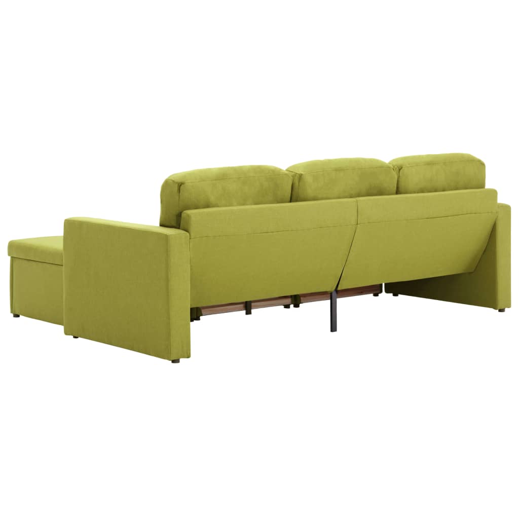 Canapea extensibilă modulară, 3 locuri, verde, material textil GartenMobel Dekor