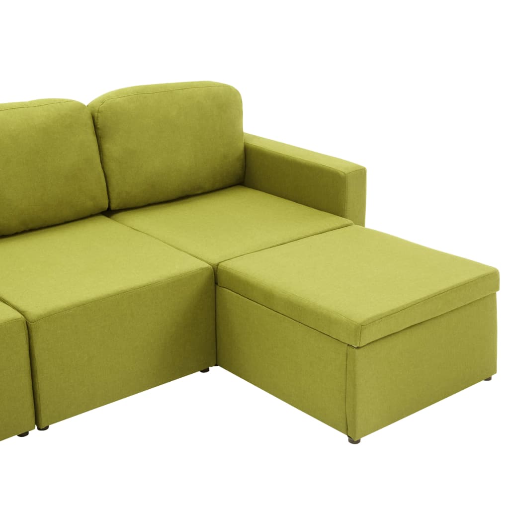 Canapea extensibilă modulară, 3 locuri, verde, material textil GartenMobel Dekor