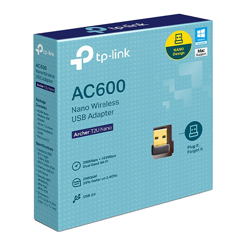 Adaptor wireless TP-Link Archer T2U Nano, AC600, Dual-Band SafetyGuard Surveillance