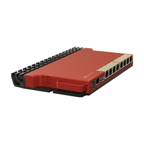 Router 8 porturi Gigabit, 1 port PoE IN, 1 port PoE Out, SFP 2.5G, NAND, USB, 1U - MikroTik L009UiGS-RM SafetyGuard Surveillance