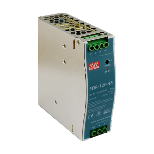 Sursa de alimentare in comutatie, 24V / 6.5A, sina DIN - MEAN WELL EDR-150-24 SafetyGuard Surveillance