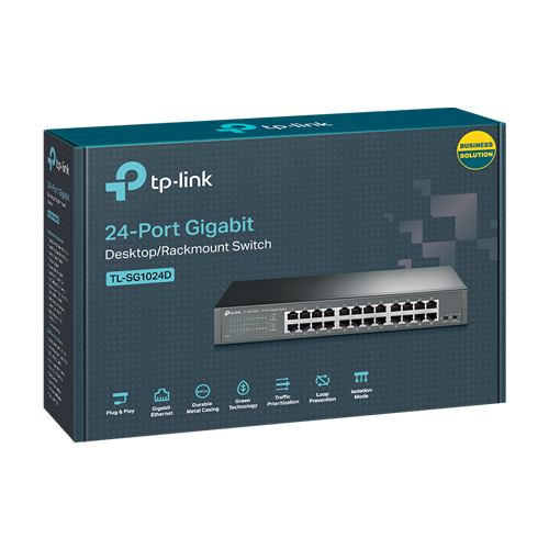 Switch 24 porturi RJ45 Gigabit, Unmanaged, 1U - TP-Link TL-SG1024D SafetyGuard Surveillance
